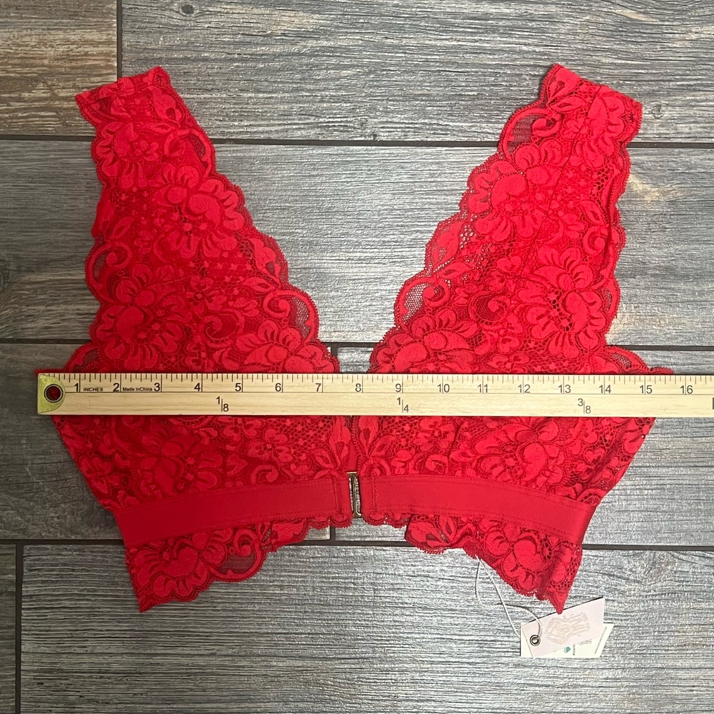 NWT HAH x Free People SET Medium Got UR Back Bralette + Chase Me Down Panty Red - Picture 9 of 16